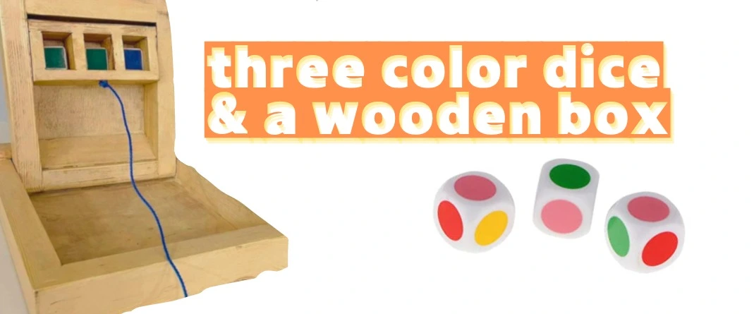 Perya Color Game | Color Dice of Color Game | Wooden Box